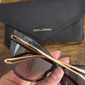 Dolce & Gabbana Black and Gold Cat-Eye Sunglasses